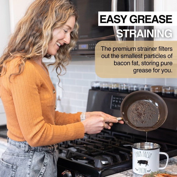 Bacon Grease Saver, container for Farmhouse Kitchen - Picture 5 of 8